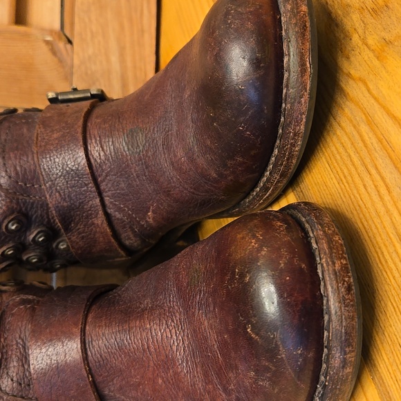 FRYE Jenna Disc Tall Brown Leather Boots, Sz 7 - Picture 15 of 16